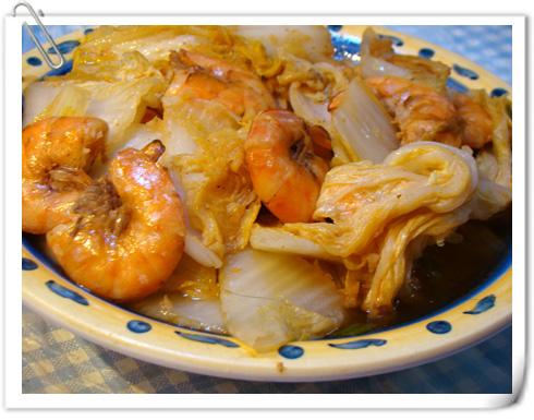 鲜虾烧白菜的做法