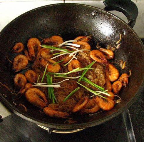 鲜虾炒粉丝的做法