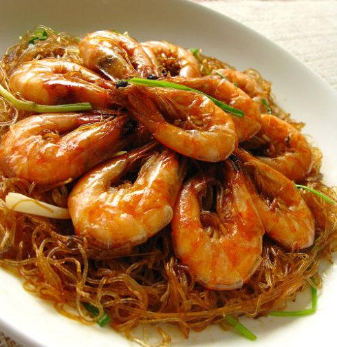 鲜虾炒粉丝的做法