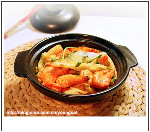 大虾白菜的做法