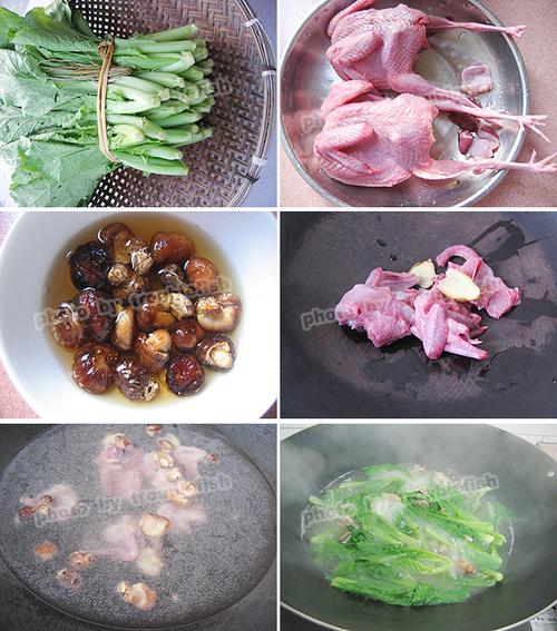 冬菇鹌鹑汤浸芥菜仔的做法