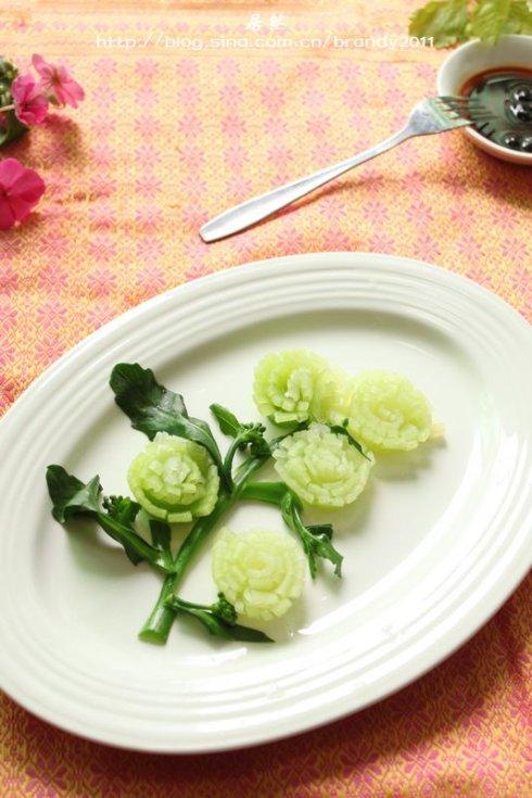 青葱萝卜菊花的做法