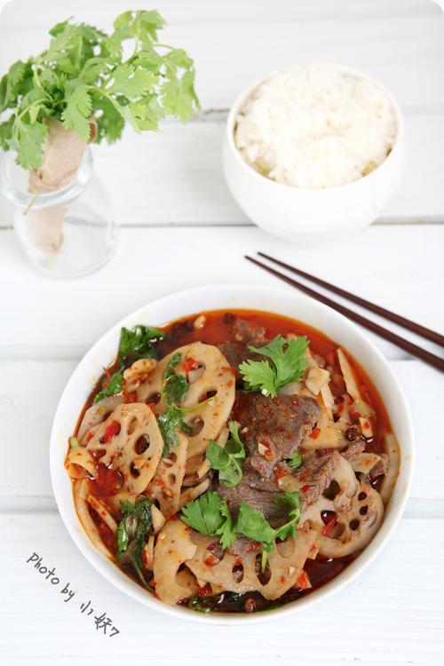 麻辣莲藕牛肉片的做法