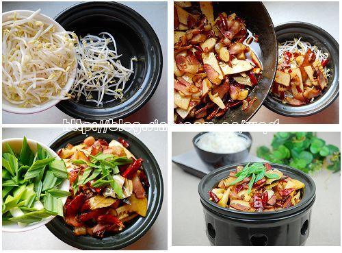 熏干腊肉干锅的做法