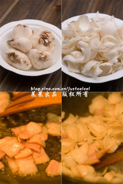 培根炒百合的做法