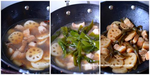 莲藕海带焖五花肉的做法