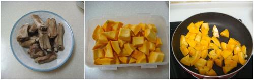 南瓜烧排骨的做法