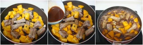 南瓜烧排骨的做法