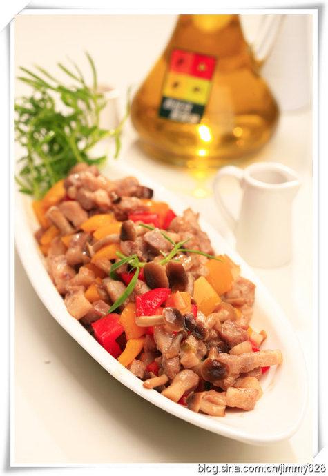 肉丁炒蟹味菇的做法