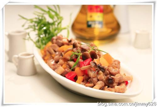 肉丁炒蟹味菇的做法