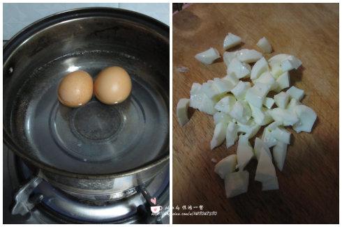 橄榄油花菜拌蛋白丁的做法