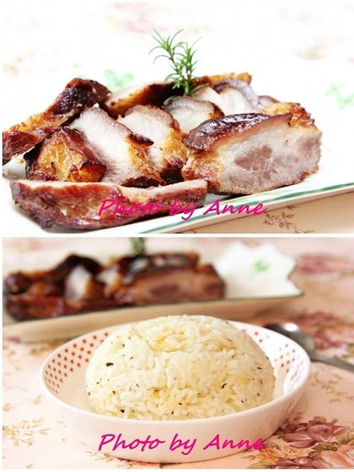 烟薰咸猪肘配牛油香饭的做法