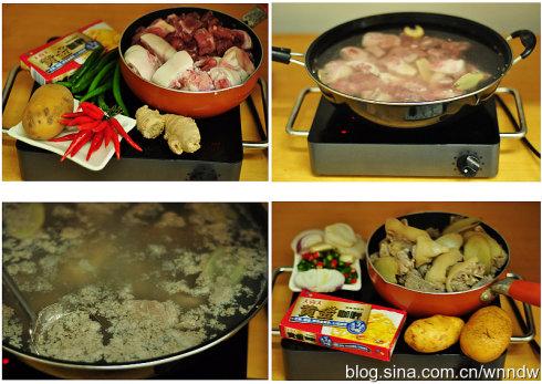 咖喱排骨炖猪蹄的做法