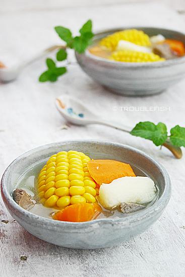 玉米红萝卜淮山煲猪横脷的做法