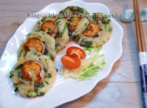 韭香鲜虾煎藕饼的做法