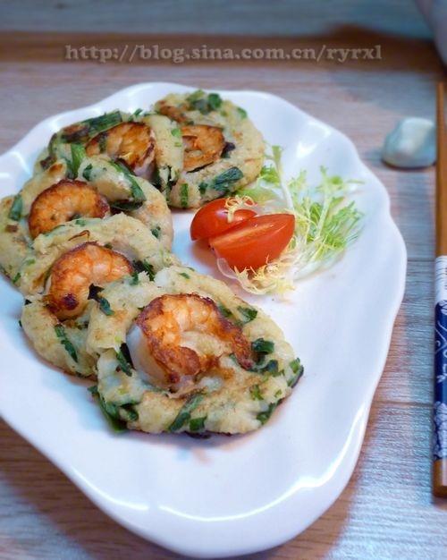 韭香鲜虾煎藕饼的做法