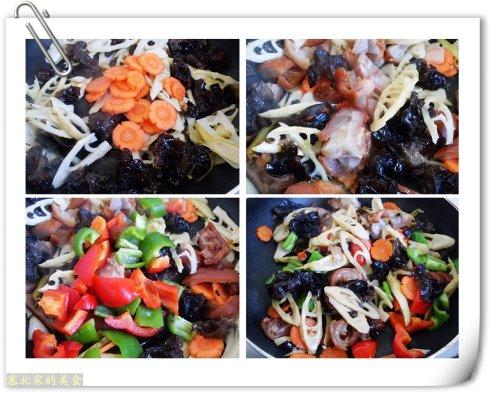 杂蔬炒猪蹄的做法