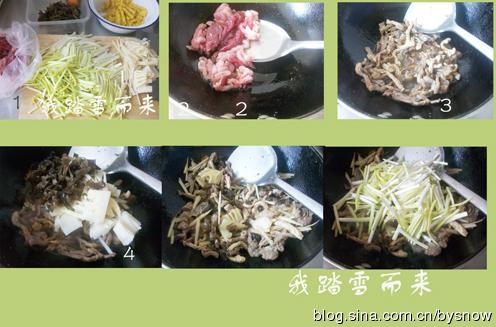 肉丝韭黄加冬笋丝的做法
