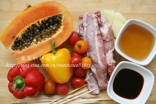 木瓜羊肉串的做法