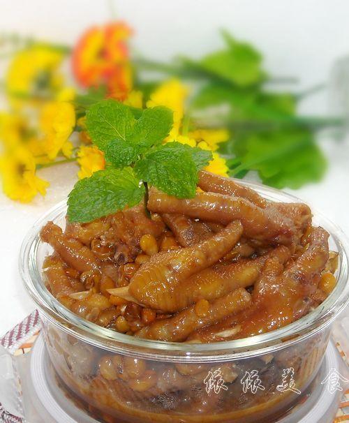 黄豆焖鸡脚的做法