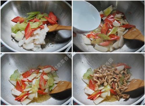 山药青笋炒鸡丝的做法