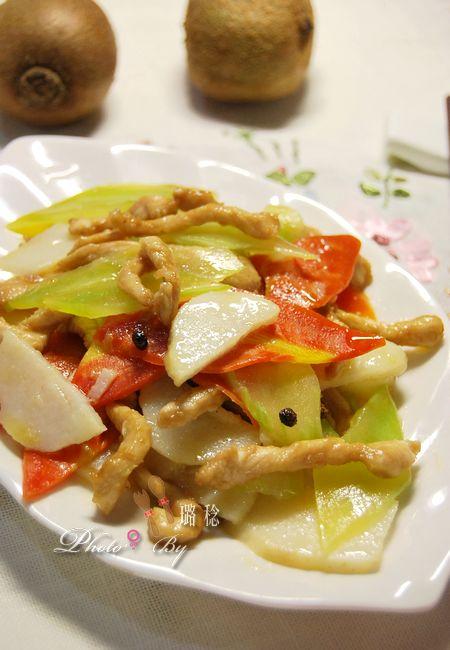 山药青笋炒鸡丝的做法