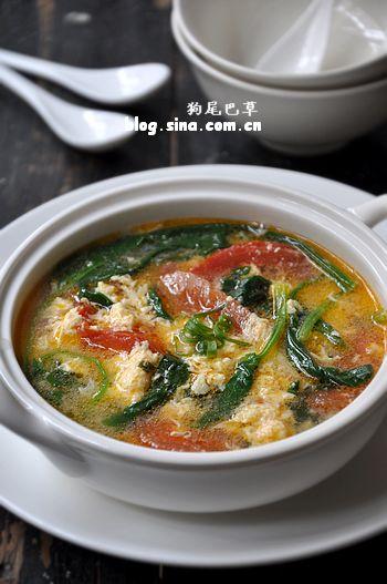 番茄鸡蛋菠菜汤的做法