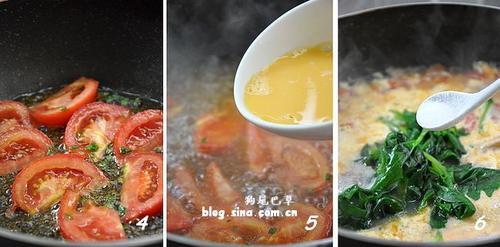 番茄鸡蛋菠菜汤的做法
