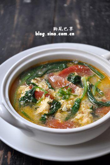 番茄鸡蛋菠菜汤的做法
