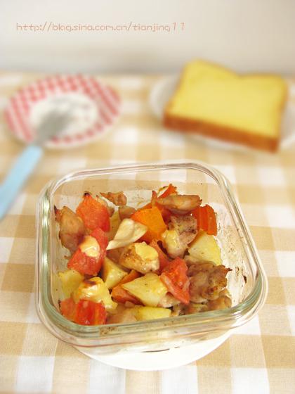 番茄土豆焗鸡肉的做法