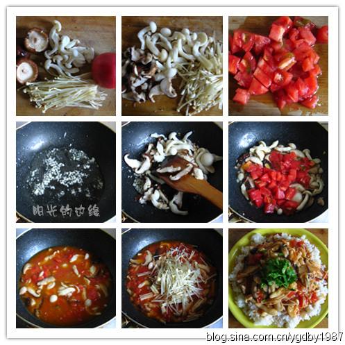 番茄菌菇盖浇饭的做法