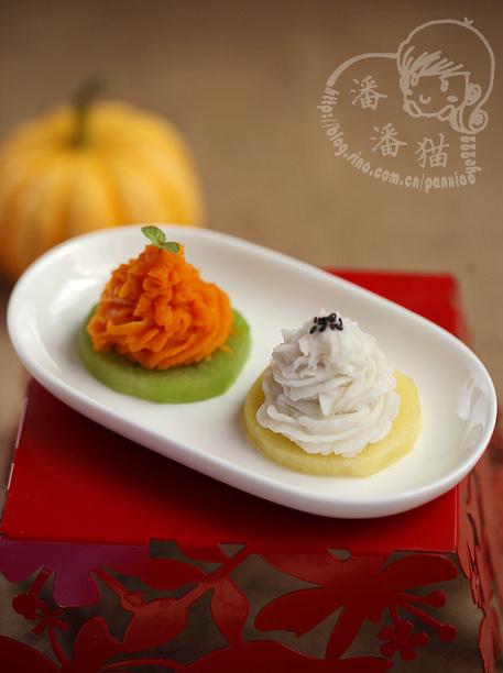 南瓜山药盏的做法