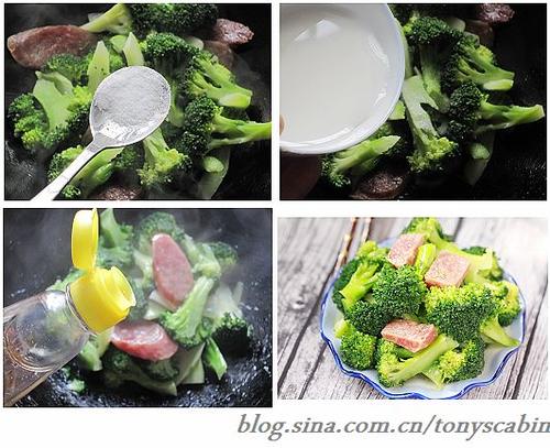 香肠花椰菜的做法