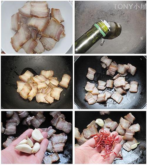 腊肉卷心菜的做法