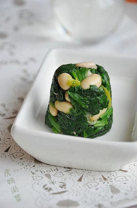 黄豆拌菠菜的做法
