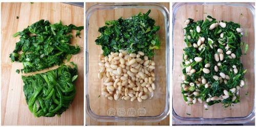 黄豆拌菠菜的做法