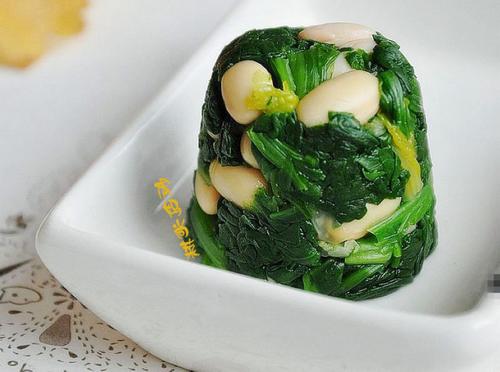 黄豆拌菠菜的做法