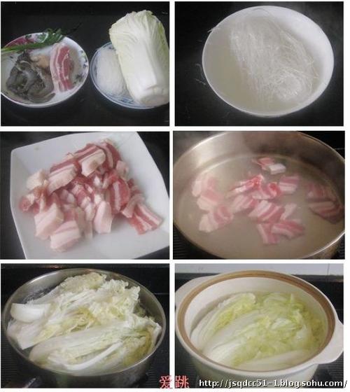 咸肉鲜虾白菜煲的做法