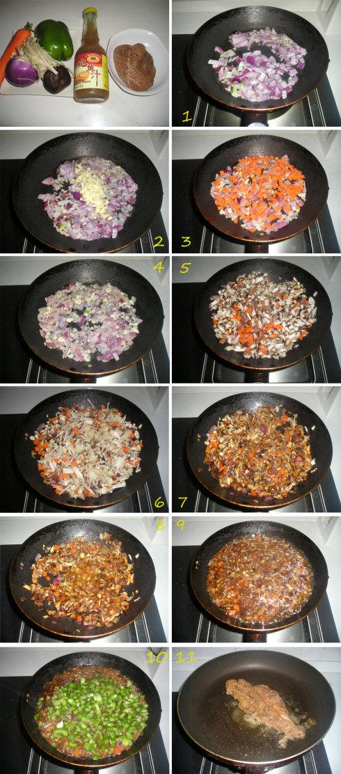 鲍鱼汁蔬菜酱+煎鱼排饭的做法