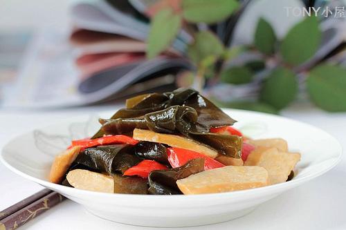 素炒海带结的做法