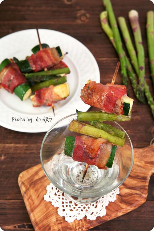 西葫芦叉烧培根串的做法