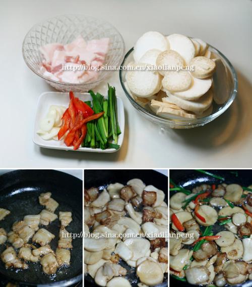 五花肉煎杏鲍菇的做法