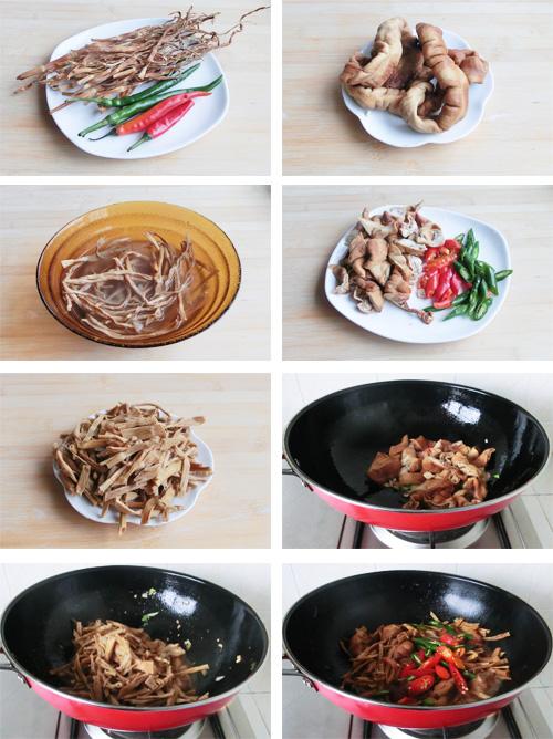 干笋肥肠的做法