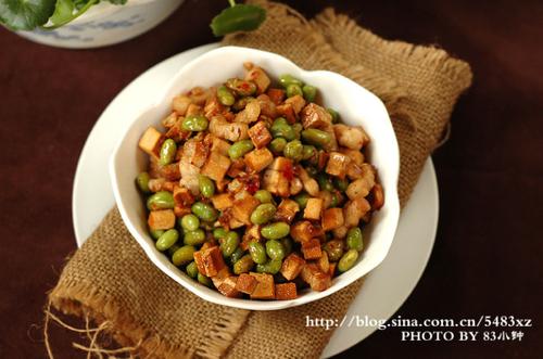 辣炒青豆香干粒的做法