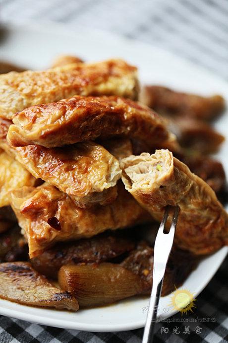 豆腐皮蟹肉卷的做法