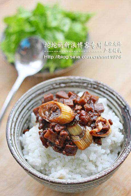 杏鲍菇京葱炸酱拌饭的做法