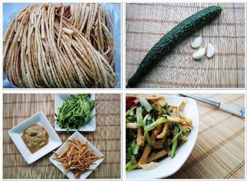 黄瓜拌馓子的做法