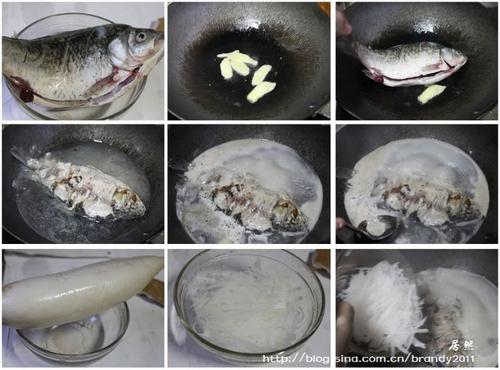 奶白鱼汤浸卜丝的做法
