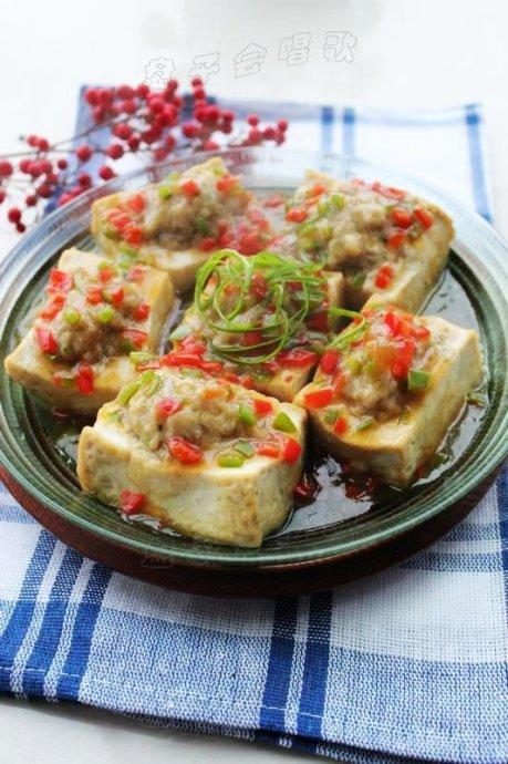 双色蒸酿豆腐的做法