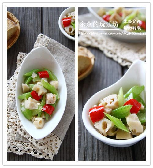 西芹炒莲藕的做法